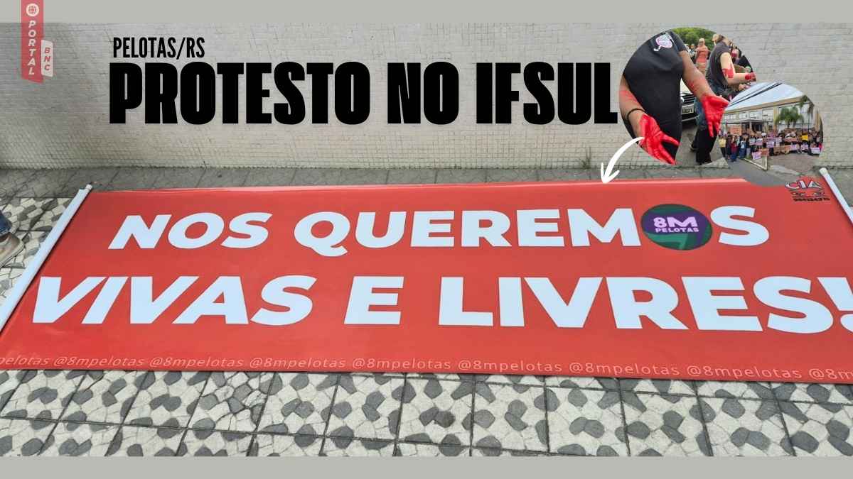 Protesto no IFSul Pelotas chama atenção para casos de assédio em escola no Brasil