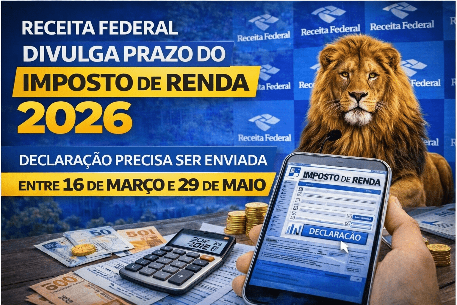 Receita Federal divulga prazo para entrega do Imposto de Renda 2026