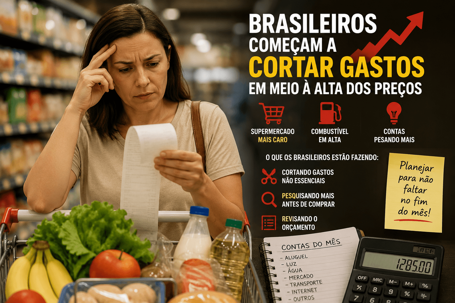 Brasileiros começam a cortar gastos em meio à alta dos preços
