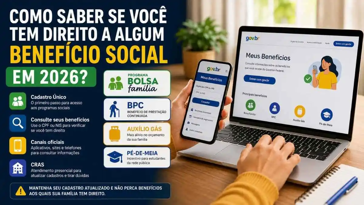 Descubra como saber se você tem direito a algum benefício social em 2026 e entenda a importância do CadÚnico para acessar programas do governo.