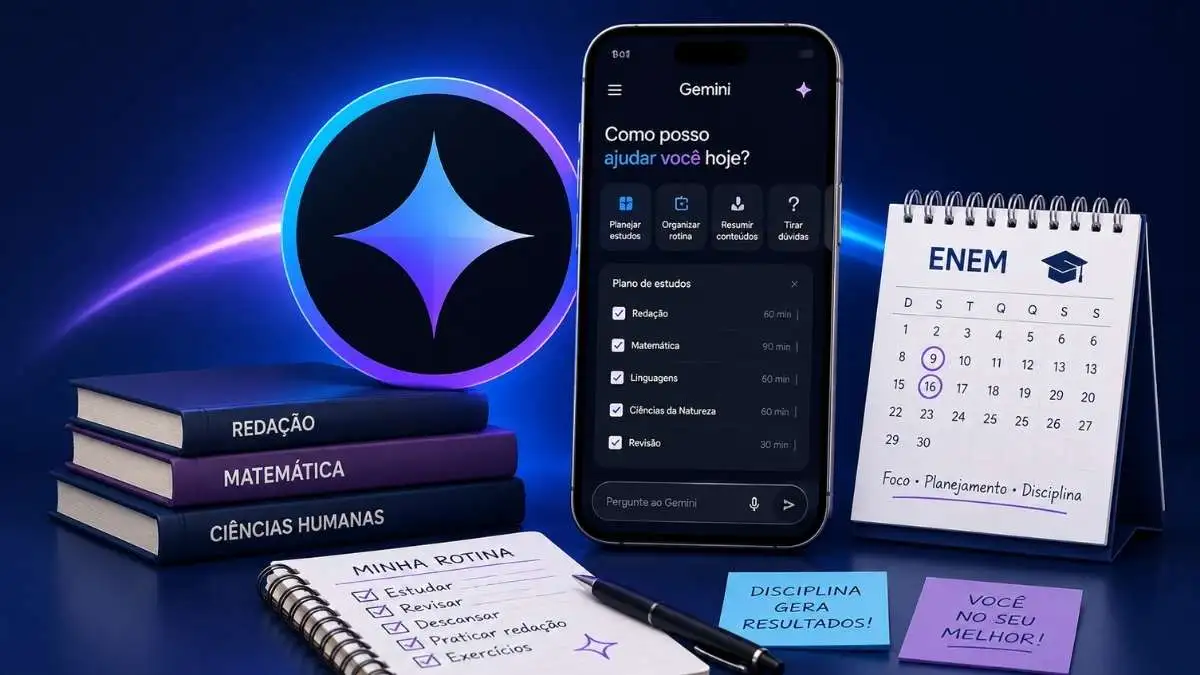 Gemini pode ajudar estudantes a organizar rotina para o Enem