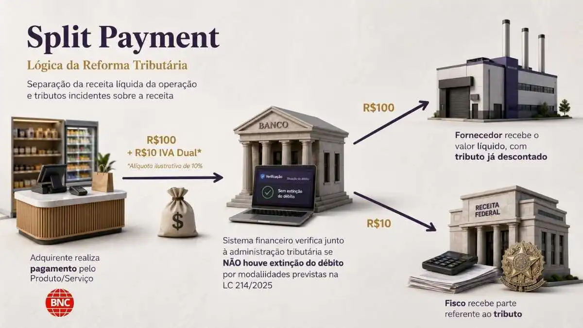 Entenda o que é o split payment, como funciona o novo sistema da reforma tributária e o que realmente muda para empresas e consumidores.