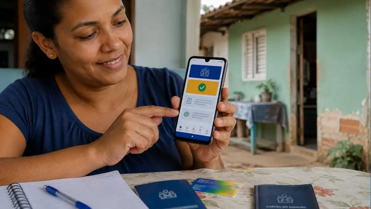Pessoa usando o celular para aprender como consultar o Bolsa Família pelo CPF