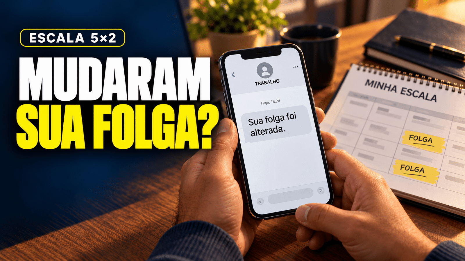 A empresa mudou sua folga sem avisar? Entenda o que conferir na escala 5x2, no contrato e na convenção coletiva antes de agir.
